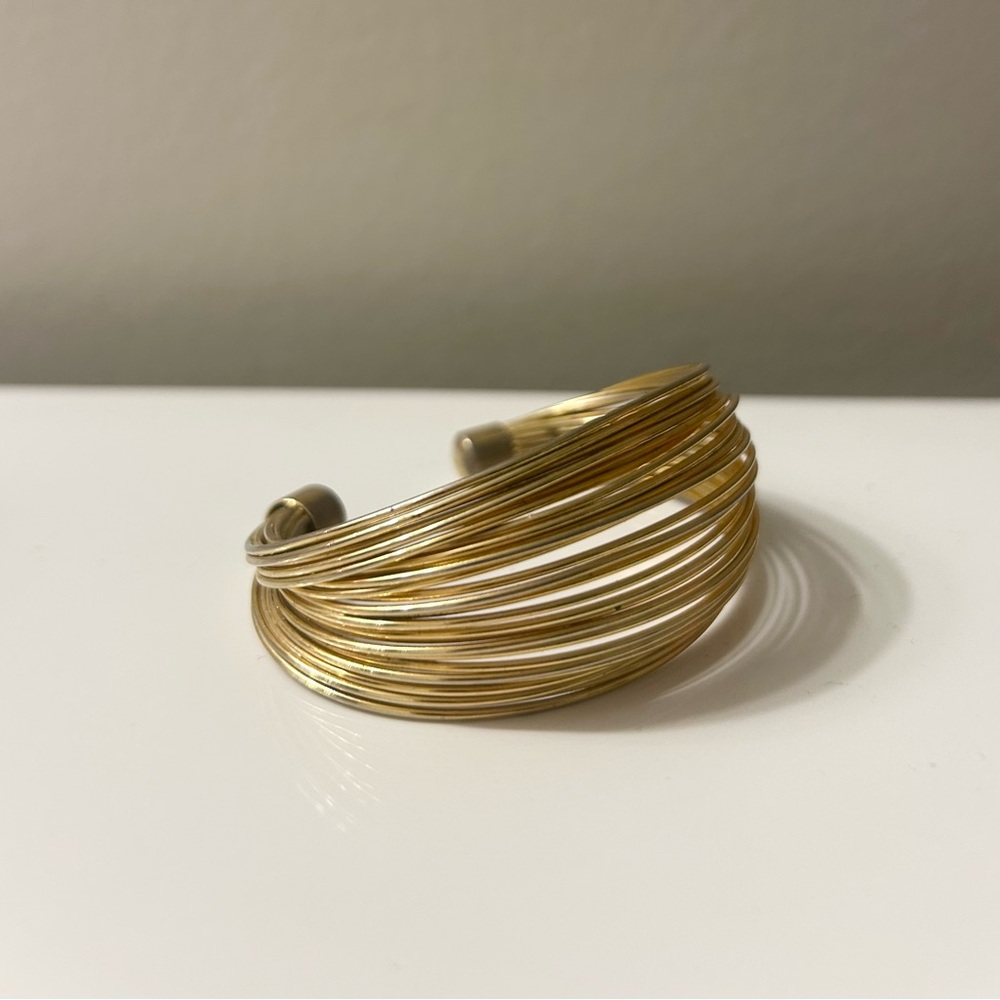 Vintage Vendome Gold Tone Wire Jewelry Bracelet Bangle
